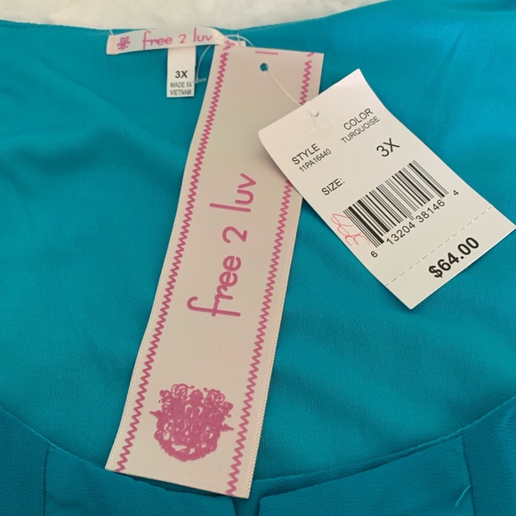 Teal Dress Size 3X - Picture 3 of 3